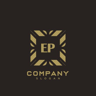 EP monogram harflerinin baş harfleri. Minimalist sembol vektör tasarımı. Lüks logot Şablonu.