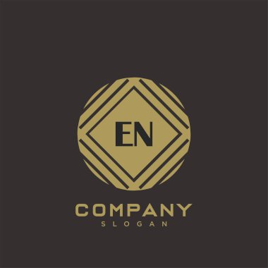 EN Premium harflerinin baş harfleri. Minimalist sembol vektör tasarımı. Lüks logot Şablonu.