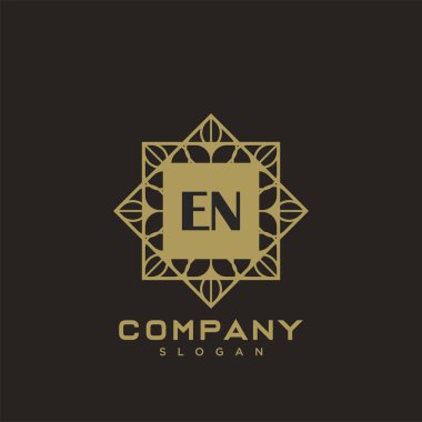 EN Premium harflerinin baş harfleri. Minimalist sembol vektör tasarımı. Lüks logot Şablonu.