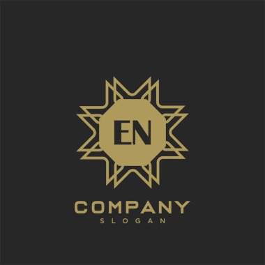 EN Premium harflerinin baş harfleri. Minimalist sembol vektör tasarımı. Lüks logot Şablonu.