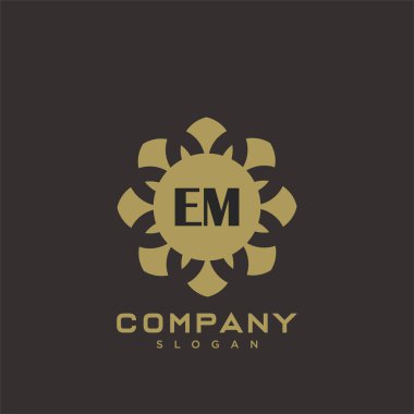 EM monogram harflerinin baş harfleri. Minimalist sembol vektör tasarımı. Lüks logot Şablonu.