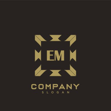 EM monogram harflerinin baş harfleri. Minimalist sembol vektör tasarımı. Lüks logot Şablonu.