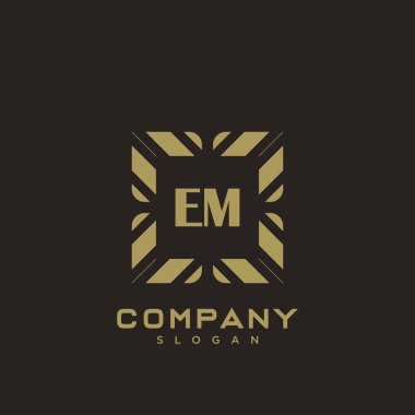 EM monogram harflerinin baş harfleri. Minimalist sembol vektör tasarımı. Lüks logot Şablonu.