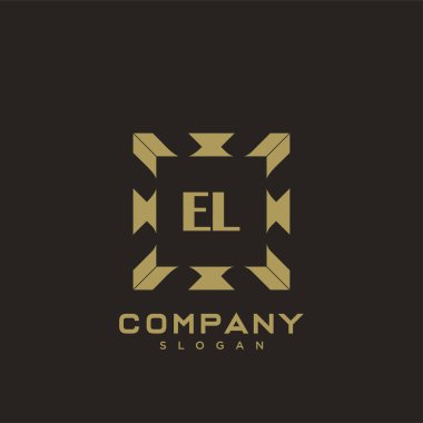 EL Premium harfinin baş harflerinin logosu. Minimalist sembol vektör tasarımı. Lüks logot Şablonu.