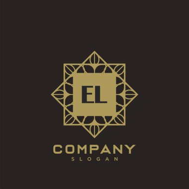 EL Premium harfinin baş harflerinin logosu. Minimalist sembol vektör tasarımı. Lüks logot Şablonu.