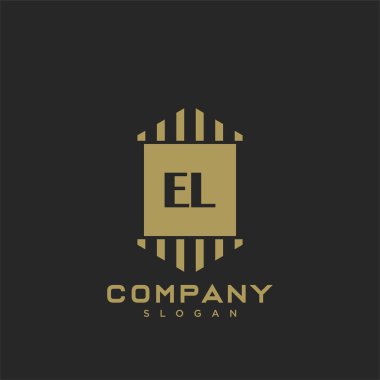 EL Premium harfinin baş harflerinin logosu. Minimalist sembol vektör tasarımı. Lüks logot Şablonu.