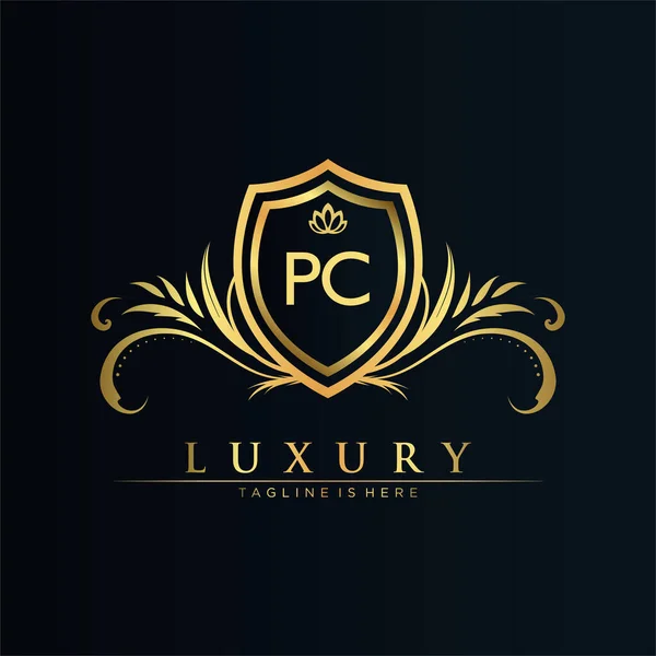 List Początkowy Royal Template Elegant Wektorem Logo Korony Creative Lettering — Wektor stockowy