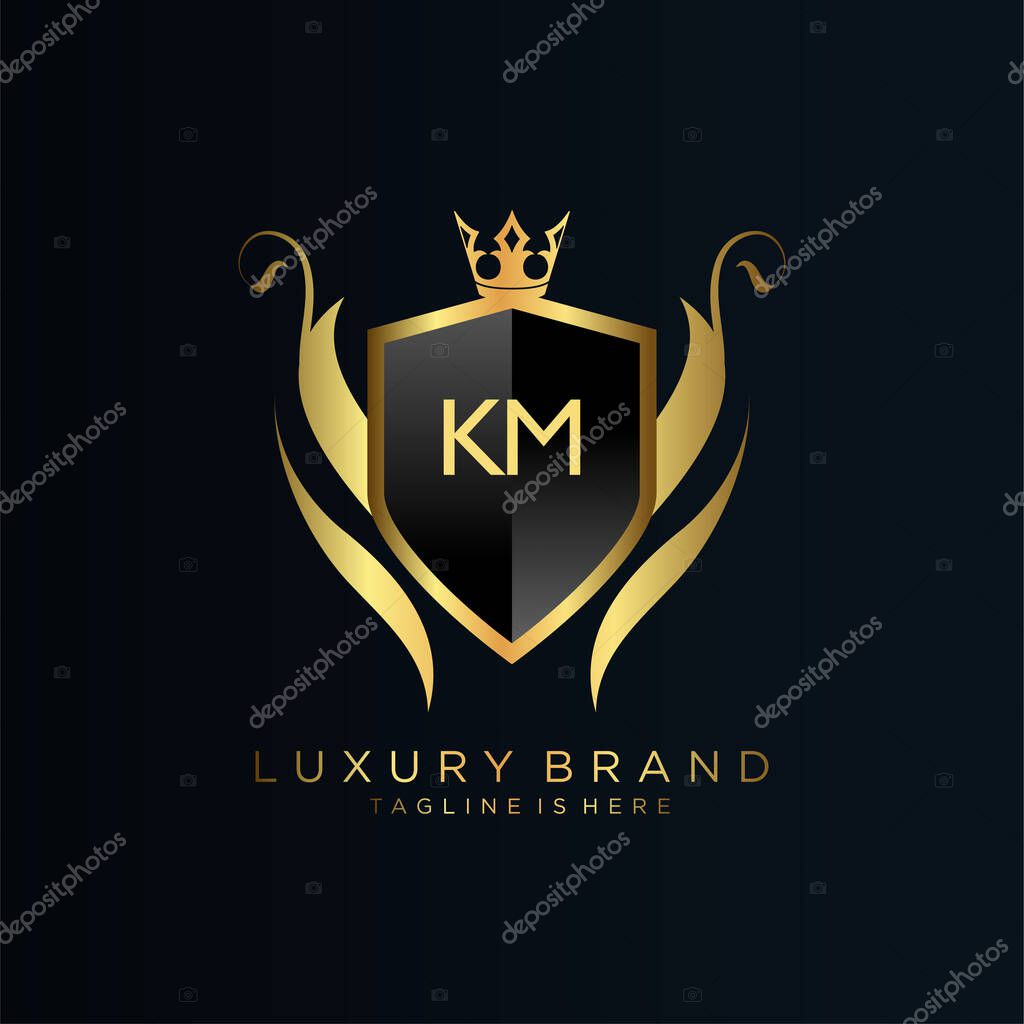 Letter Initial with Royal Template.elegant with crown logo vector, Creative Lettering Logo Vector Illustration.