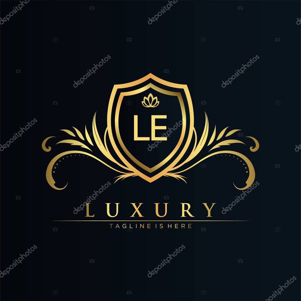 Letter Initial with Royal Template.elegant with crown logo vector, Creative Lettering Logo Vector Illustration.