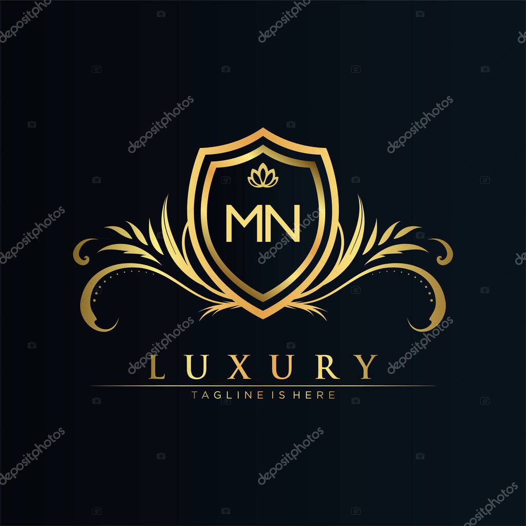 Letter Initial with Royal Template.elegant with crown logo vector, Creative Lettering Logo Vector Illustration.