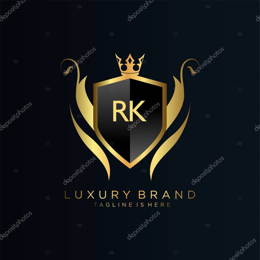 Letter Initial with Royal Template.elegant with crown logo vector, Creative Lettering Logo Vector Illustration.