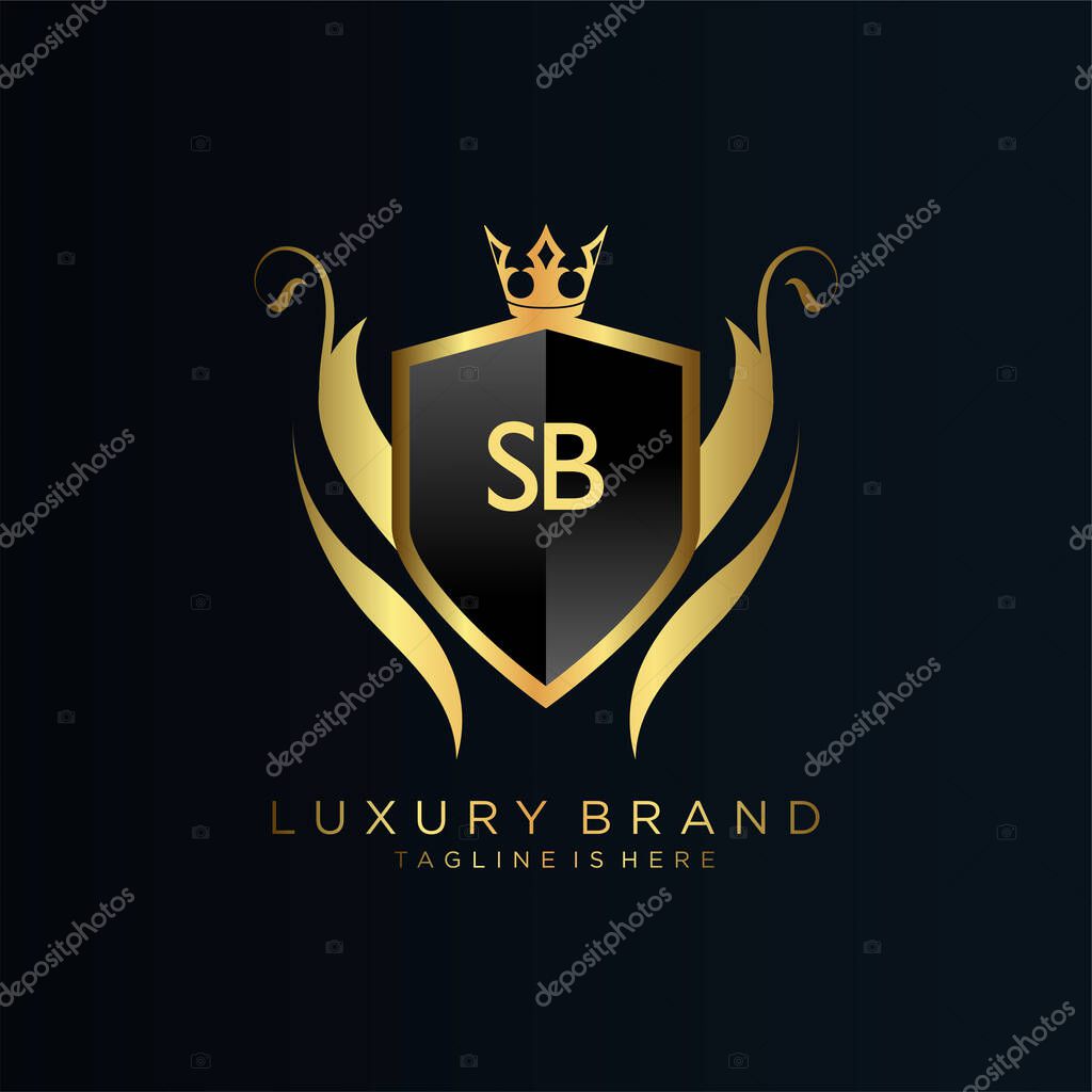 Letter Initial with Royal Template.elegant with crown logo vector, Creative Lettering Logo Vector Illustration.
