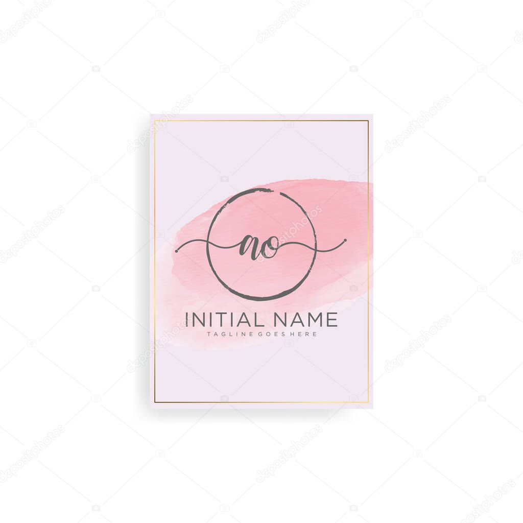 Initial Letter Handwriting Logo with watercolor Background Vector.