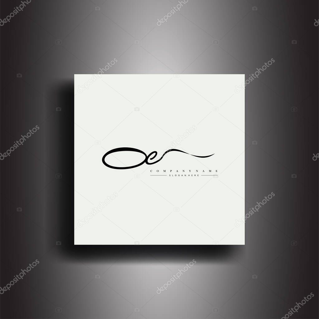 OC Signature style monogram.Calligraphic lettering icon and handwriting vector art Design