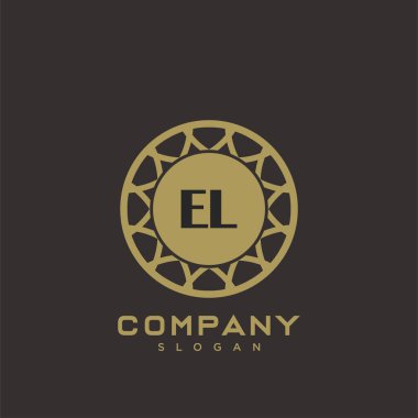 EL Premium harfinin baş harflerinin logosu. Minimalist sembol vektör tasarımı. Lüks logot Şablonu.