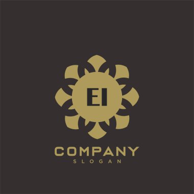 El Premium harflerinin baş harflerinin logosu. Minimalist sembol vektör tasarımı. Lüks logot Şablonu.