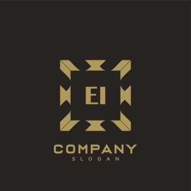 El Premium harflerinin baş harflerinin logosu. Minimalist sembol vektör tasarımı. Lüks logot Şablonu.