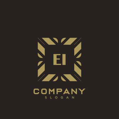 El Premium harflerinin baş harflerinin logosu. Minimalist sembol vektör tasarımı. Lüks logot Şablonu.