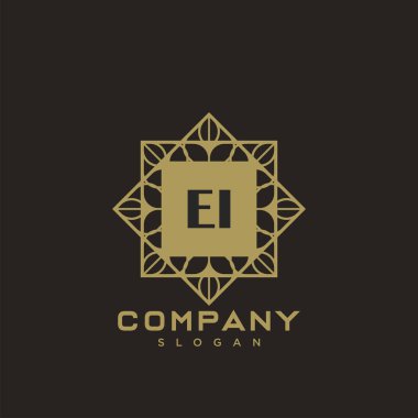 El Premium harflerinin baş harflerinin logosu. Minimalist sembol vektör tasarımı. Lüks logot Şablonu.