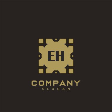 EH Premium harflerinin baş harfleri. Minimalist sembol vektör tasarımı. Lüks logot Şablonu.