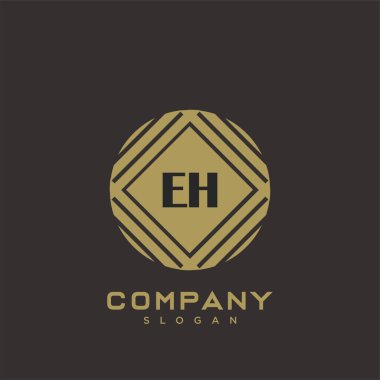 EH Premium harflerinin baş harfleri. Minimalist sembol vektör tasarımı. Lüks logot Şablonu.
