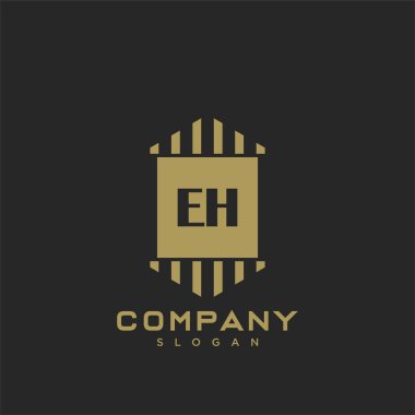 EH Premium harflerinin baş harfleri. Minimalist sembol vektör tasarımı. Lüks logot Şablonu.