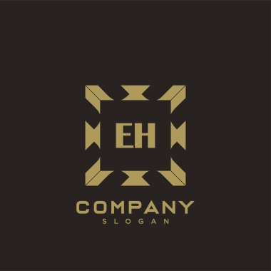 EH Premium harflerinin baş harfleri. Minimalist sembol vektör tasarımı. Lüks logot Şablonu.