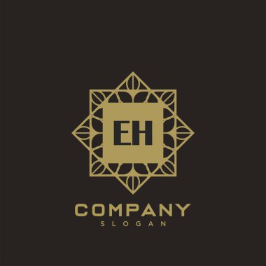 EH Premium harflerinin baş harfleri. Minimalist sembol vektör tasarımı. Lüks logot Şablonu.