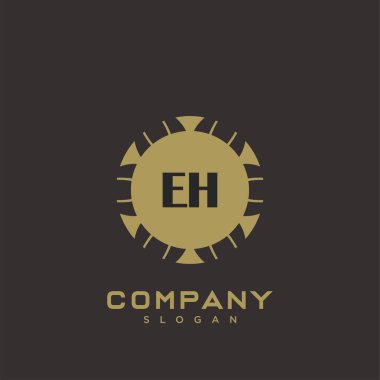 EH Premium harflerinin baş harfleri. Minimalist sembol vektör tasarımı. Lüks logot Şablonu.