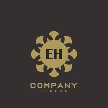 EH Premium harflerinin baş harfleri. Minimalist sembol vektör tasarımı. Lüks logot Şablonu.