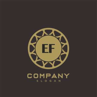 EF monogram harflerinin baş harfleri. Minimalist sembol vektör tasarımı. Lüks logot Şablonu.