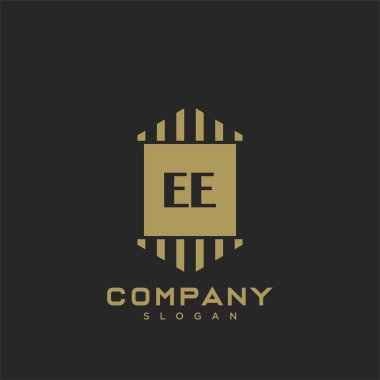 EE premium monogram harflerin baş harfleri. Minimalist sembol vektör tasarımı. Lüks logot Şablonu.