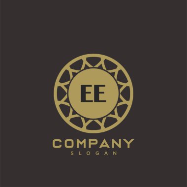 EE premium monogram harflerin baş harfleri. Minimalist sembol vektör tasarımı. Lüks logot Şablonu.