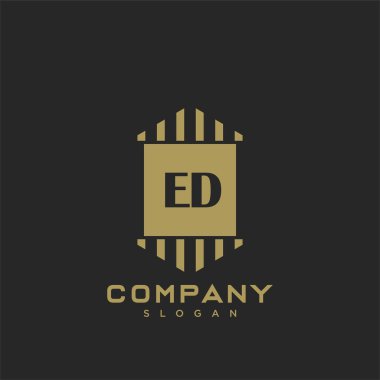 Ed Premium harflerinin baş harflerinin logosu. Minimalist sembol vektör tasarımı. Lüks logot Şablonu.