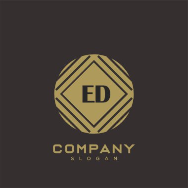 Ed Premium harflerinin baş harflerinin logosu. Minimalist sembol vektör tasarımı. Lüks logot Şablonu.