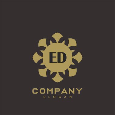 Ed Premium harflerinin baş harflerinin logosu. Minimalist sembol vektör tasarımı. Lüks logot Şablonu.