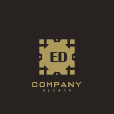 Ed Premium harflerinin baş harflerinin logosu. Minimalist sembol vektör tasarımı. Lüks logot Şablonu.