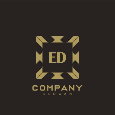 Ed Premium harflerinin baş harflerinin logosu. Minimalist sembol vektör tasarımı. Lüks logot Şablonu.
