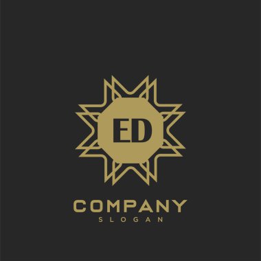 Ed Premium harflerinin baş harflerinin logosu. Minimalist sembol vektör tasarımı. Lüks logot Şablonu.