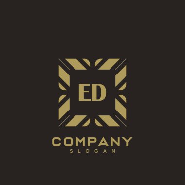 Ed Premium harflerinin baş harflerinin logosu. Minimalist sembol vektör tasarımı. Lüks logot Şablonu.