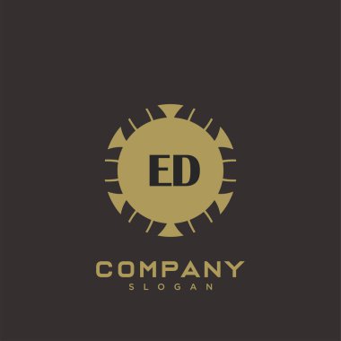 Ed Premium harflerinin baş harflerinin logosu. Minimalist sembol vektör tasarımı. Lüks logot Şablonu.