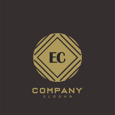 EC Premium harfinin baş harfleri logo. Minimalist sembol vektör tasarımı. Lüks logot Şablonu.