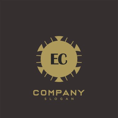 EC Premium harfinin baş harfleri logo. Minimalist sembol vektör tasarımı. Lüks logot Şablonu.