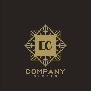 EC Premium harfinin baş harfleri logo. Minimalist sembol vektör tasarımı. Lüks logot Şablonu.