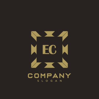 EC Premium harfinin baş harfleri logo. Minimalist sembol vektör tasarımı. Lüks logot Şablonu.