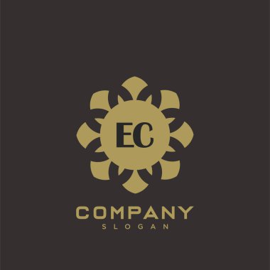 EC Premium harfinin baş harfleri logo. Minimalist sembol vektör tasarımı. Lüks logot Şablonu.