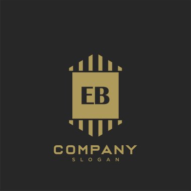 EB Premium monogram harflerinin baş harfleri. Minimalist sembol vektör tasarımı. Lüks logot Şablonu.