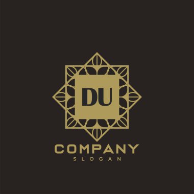 DU Premium Monogram harflerinin baş harfleri. Minimalist sembol vektör tasarımı. Lüks logot Şablonu.
