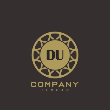DU Premium Monogram harflerinin baş harfleri. Minimalist sembol vektör tasarımı. Lüks logot Şablonu.