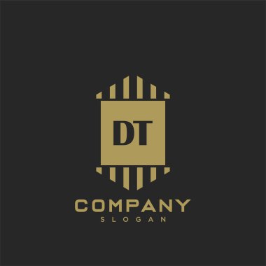 DT Premium harflerin baş harfleri. Minimalist sembol vektör tasarımı. Lüks logot Şablonu.